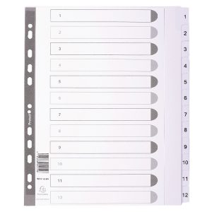 Guildhall 1-12 Index Mylar White A4